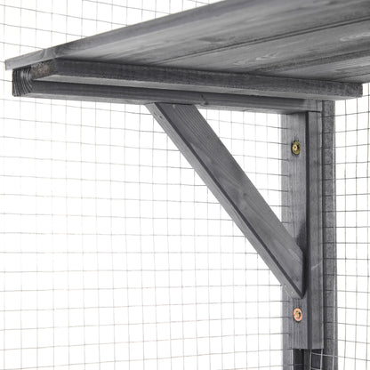 Outdoor Diy Cat House Catio With Double Enter Doors, Platforms, And Condos - Dark Gray