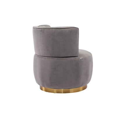 Swivel Barrel Chair, Round Armchairs With Fluffy, 360 Degree Swivel - Gray