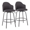 Ahoy - Contemporary Fixed Height Counter Stool (Set of 2) - Black / Charcoal