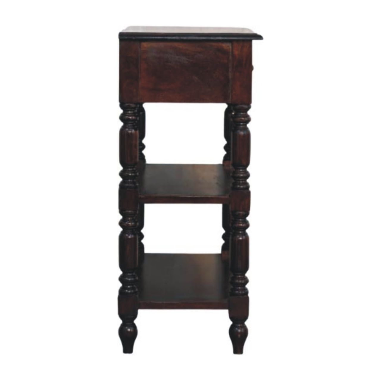 Turned Legs Side Table - Brown