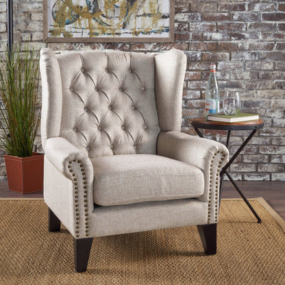Upholstered Accent Chair, Mid Century Modern Arm Chair, Reading Chair For Living Room, Bedroom - Beige