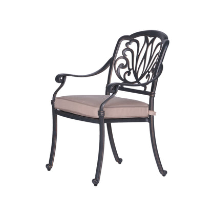 Patio Outdoor Aluminum Dining Armchair With Cushion (Set of 2) - Spectrum Sand