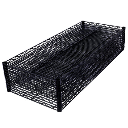 84" x 48" x 20" 6 Tier 6000Lbs Capacity Nsf Metal Shelf Wire Shelving Unit, Heavy Duty Adjustable Storage Rack With Wheels & Shelf Liners For Commercial Grade Utility Steel Storage Rack - Black