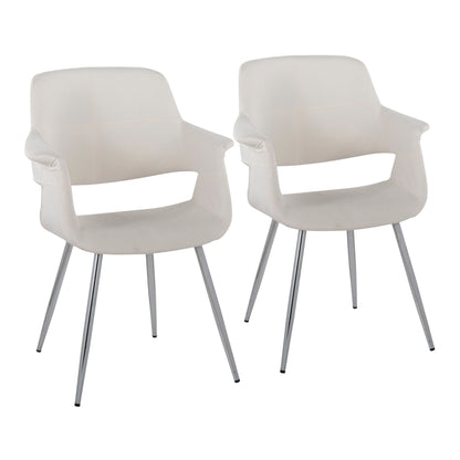 Vintage Flair - Glam / Art Deco Chair (Set of 2) - Chrome / Cream