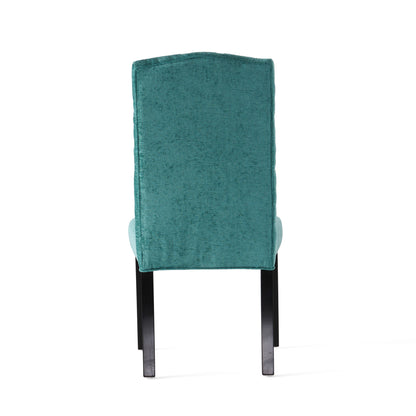 Harriet - Tufted Dining Chairs With Solid Wood Frame And Soft (Set of 2) - Teal Green
