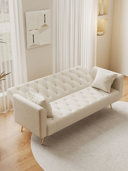 Convertible Double Folding Living Room Sofa Bed - Beige