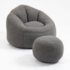 Bedding Bean Bag Sofa Chair High Pressure Foam Bean Bag Chair Adult Material With Padded Foam Padding Compressed Bean Bag With Footrest - Gray