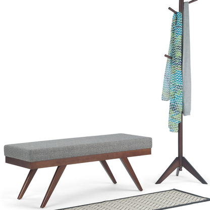 Chanelle - Mid Century Ottoman Bench - Pebble Gray