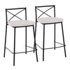 Modern Charlotte - Contemporary Fixed Height Counter Stool (Set of 2) - Black / White