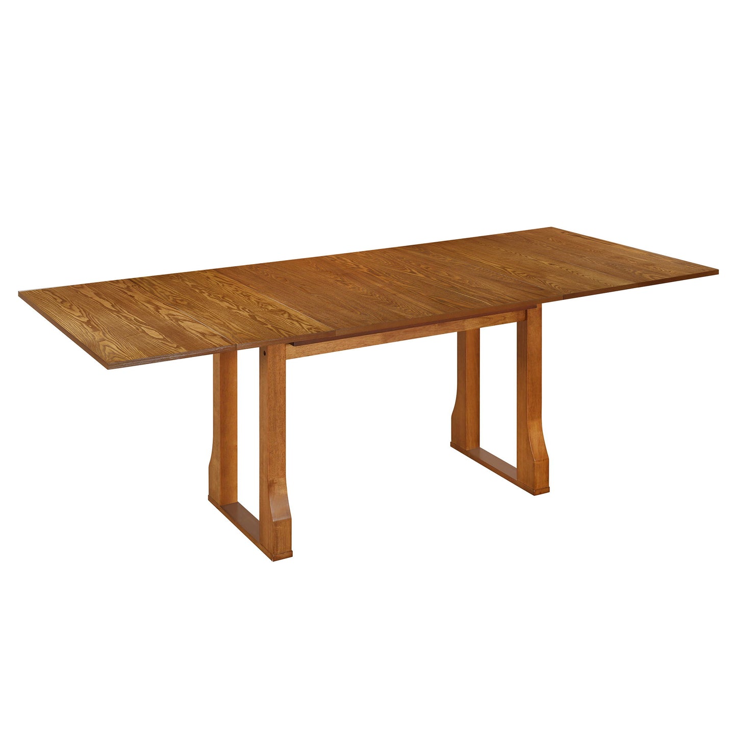 Modern 6 Piece Extendable Dining Table Set With 4 Wicker Back Upholstered Dining Chairs And Long Bench, 2 Removable Leaf - Walnut