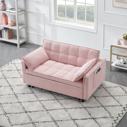 Folding Sofa Bed With Adjustable Back Access To Sofa Recliner Single Bed Adult Modern Chair Bed - Pink