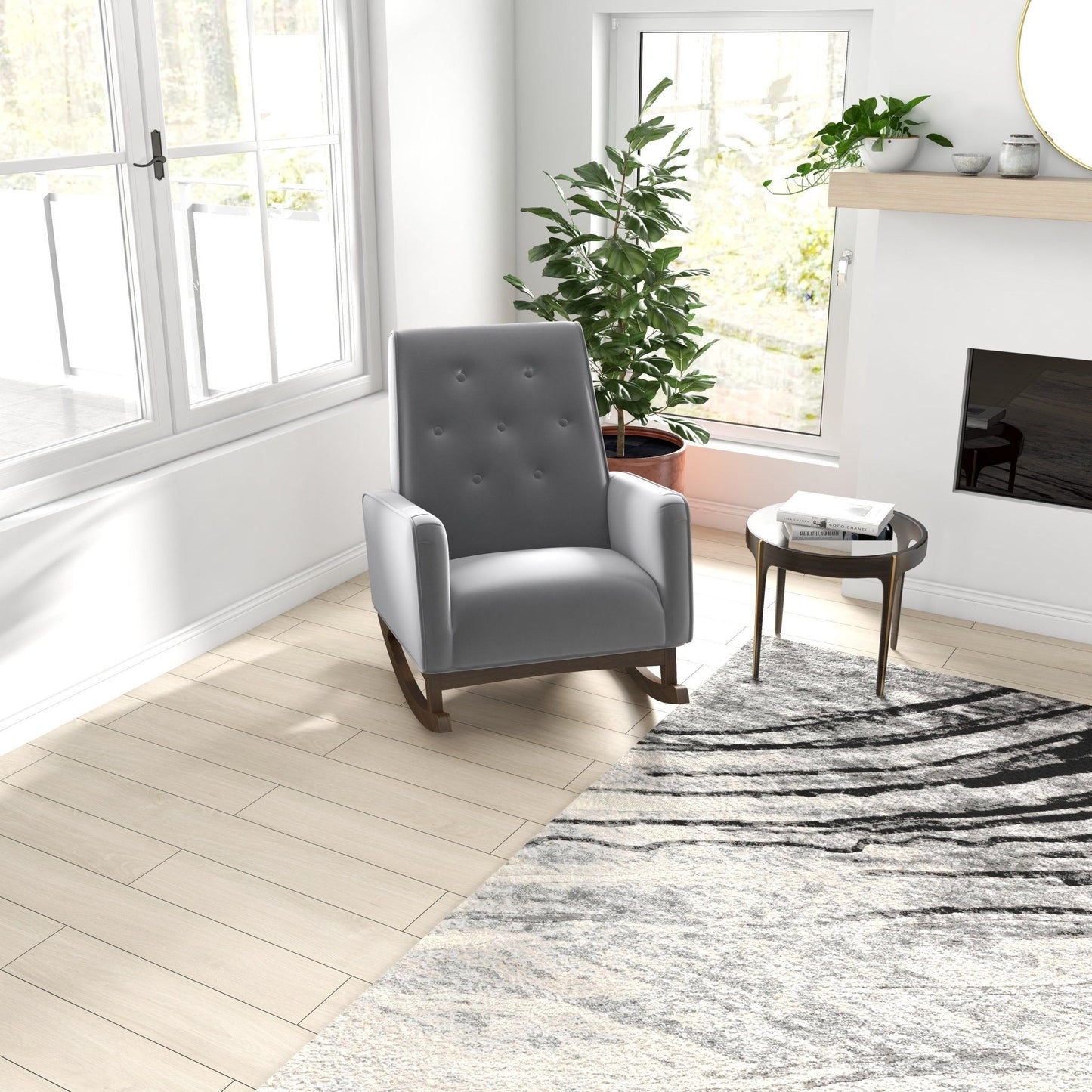 Demetrius - Rocking Chair - Gray / Light Gray