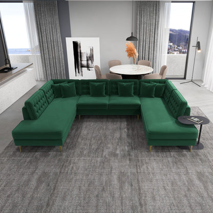 Brooke - U Shape Corner Sofa - Green