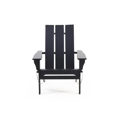 Aurascape - Outdoor Acacia Wood Foldable Adirondack Chair - Black
