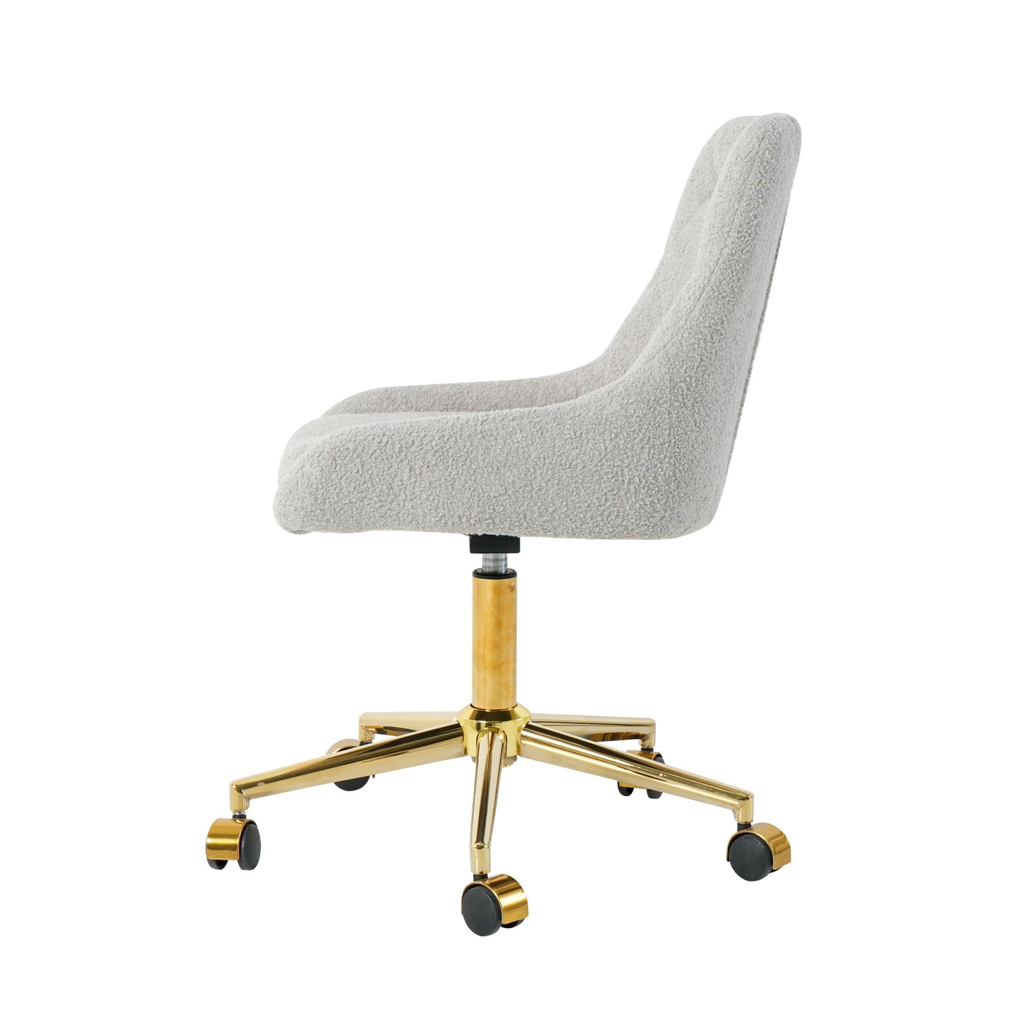 Modern Teddy Velvet Fabric Dining Chair With Gold Plated 5 Claw Legs - Gray