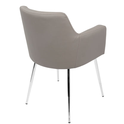 Andrew - Contemporary Dining / Chair (Set of 2) - Chrome / Gray