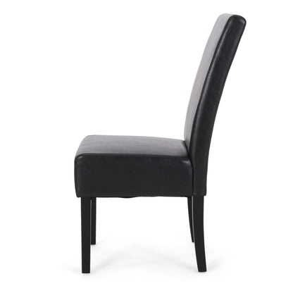 Contemporary Dining Chair (Set of 2) With Rubberwood Legs - Black