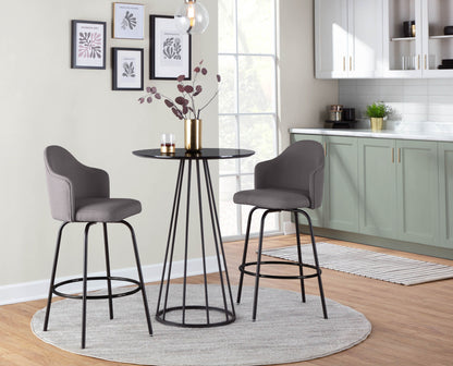Ahoy - Contemporary Fixed Height Counter Stool (Set of 2) - Black / Gray