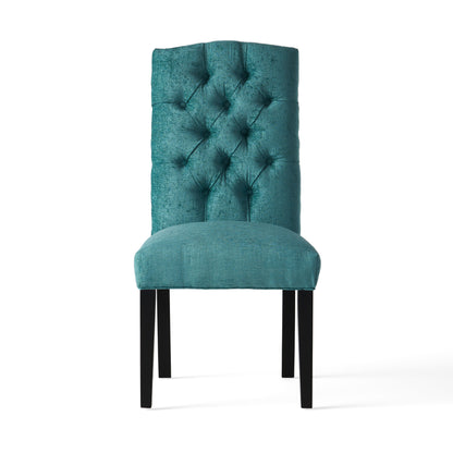 Harriet - Tufted Dining Chairs With Solid Wood Frame And Soft (Set of 2) - Teal Green
