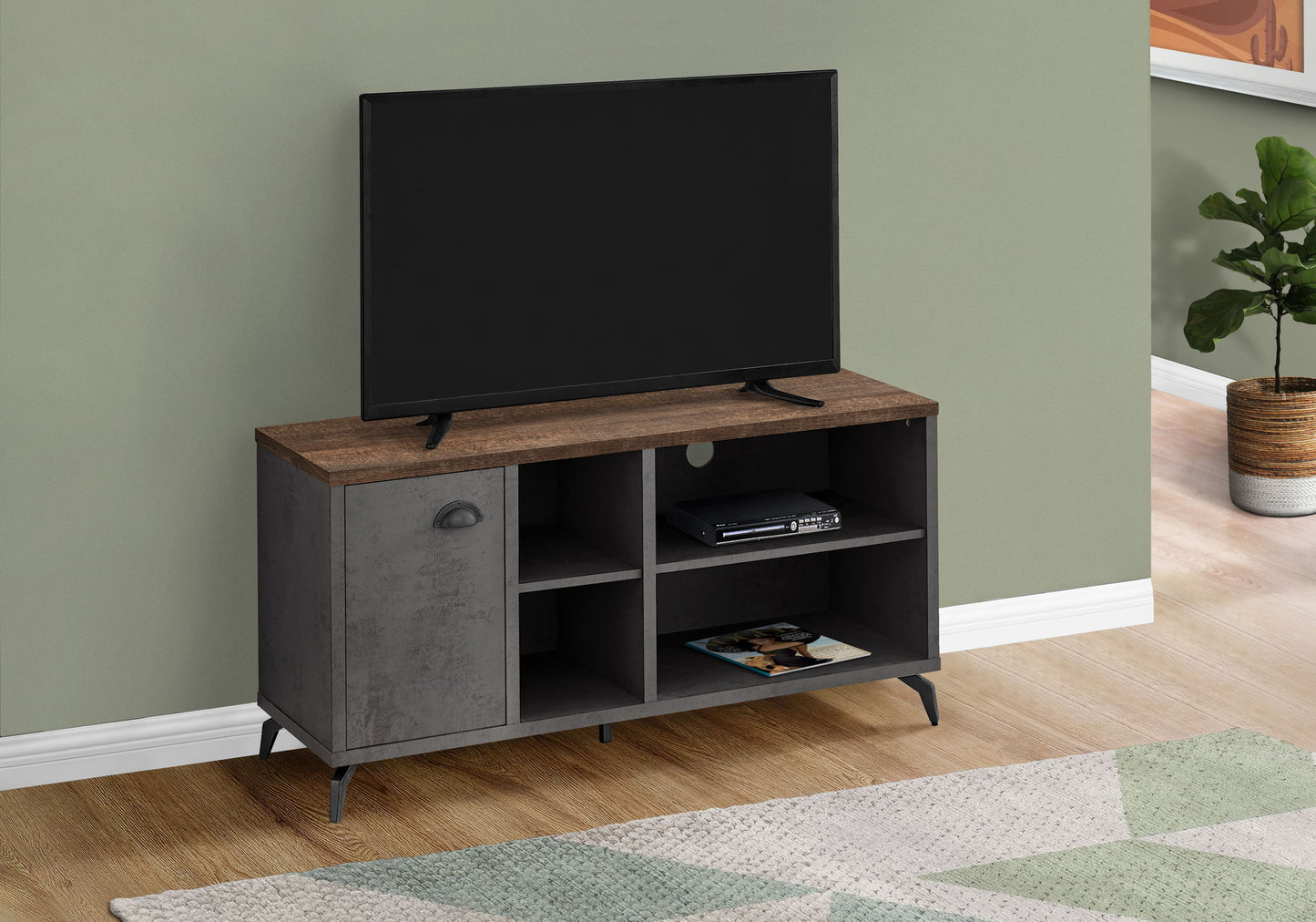 TV Stand, Console, Media Entertainment Center, Storage Cabinet, Convenient Design - Gray