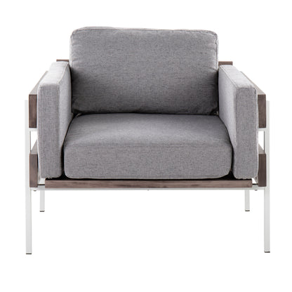 Kari - Farmhouse Chair - White / Gray / Light Gray