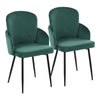 Dahlia - Contemporary Dining Chair (Set of 2) - Black / Green