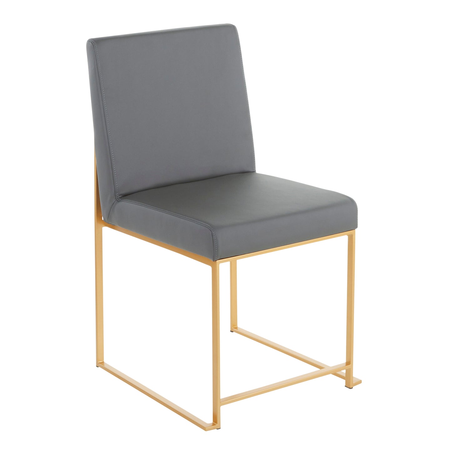 Fuji - Contemporary High Back Dining Chair (Set of 2) - Gold / Gray