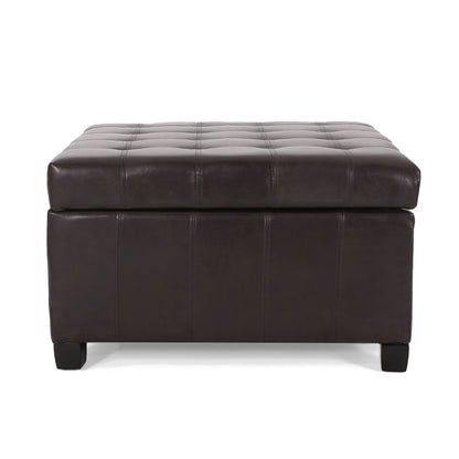 Isabella - Contemporary Ottoman With Storage - Brown
