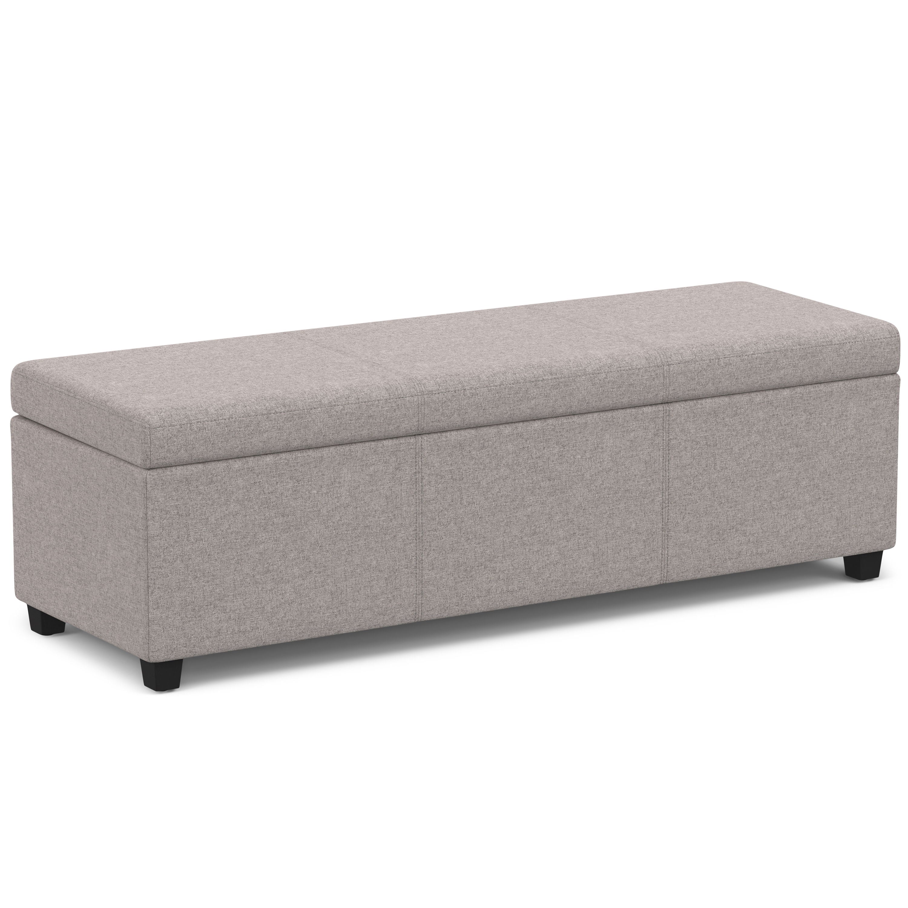 Avalon - Extra Large Storage Ottoman Bench - Cloud Gray