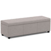 Avalon - Extra Large Storage Ottoman Bench - Cloud Gray
