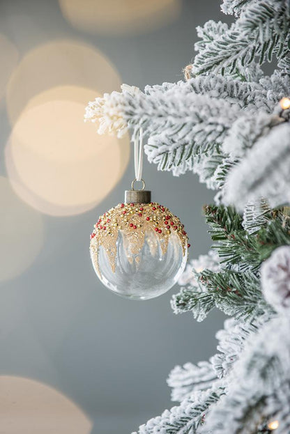 Christmas Ball Ornaments, Glass Decorative Hanging Ball Christmas Tree Ornaments For Holiday Party Decorations (Set of 12) - Multi