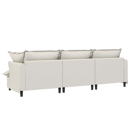 3 Seat Sofa Module For Modular Sectional Wide Seat Cloud Couch With Throw Pillows Upholstered - Beige