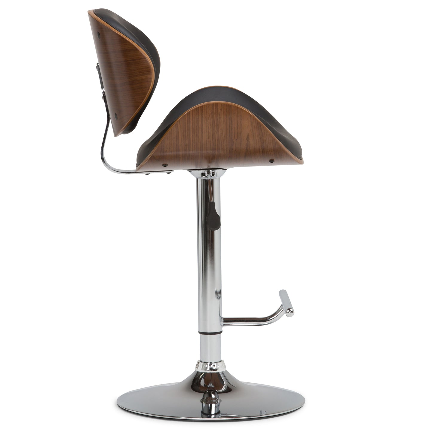 Marana - Bentwood Adjustable Swivel Bar Stool - Black
