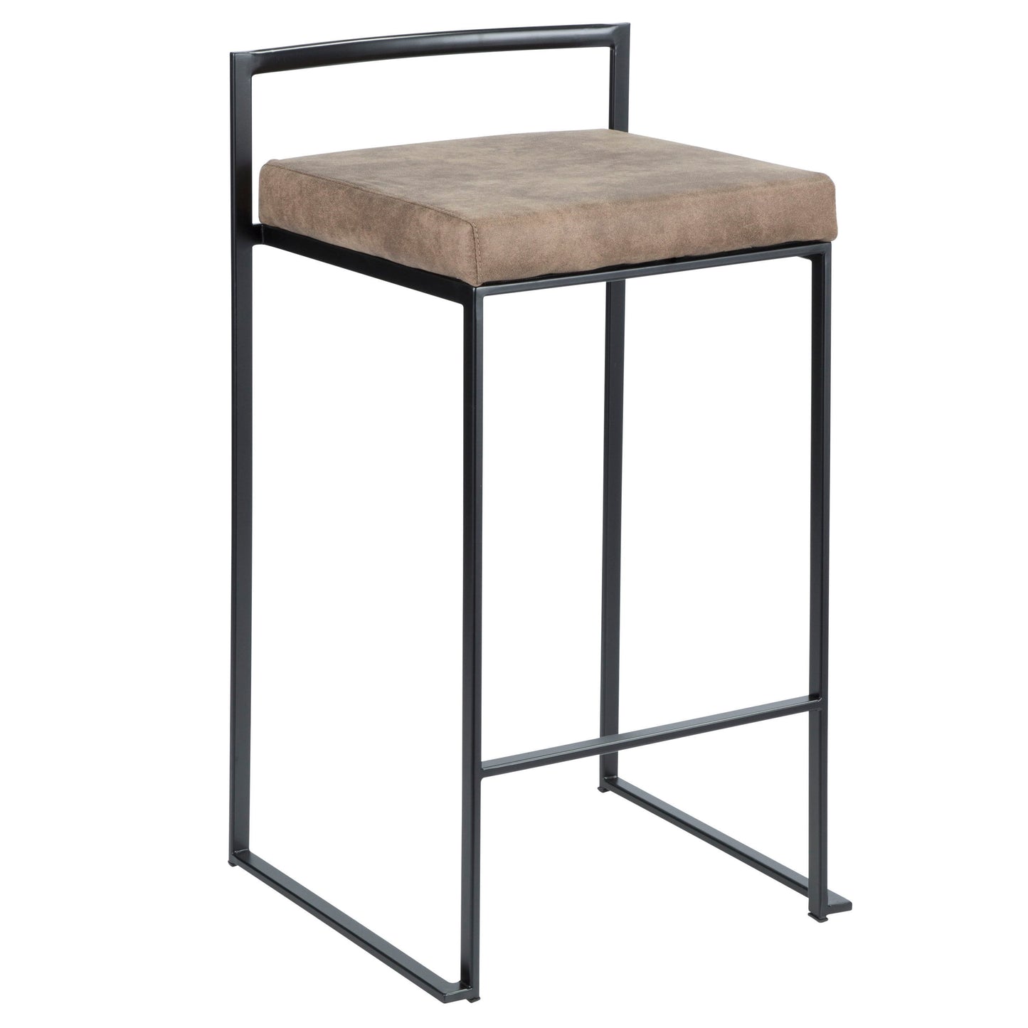 Fuji - Contemporary Stackable Counter Stool (Set of 2) - Brown / Black