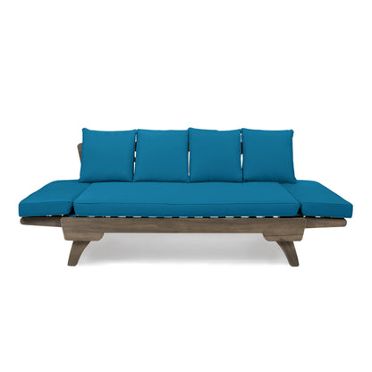 Ottavio - Convertible Sofa Daybed With Water Resistant Cushions - Gray / Teal
