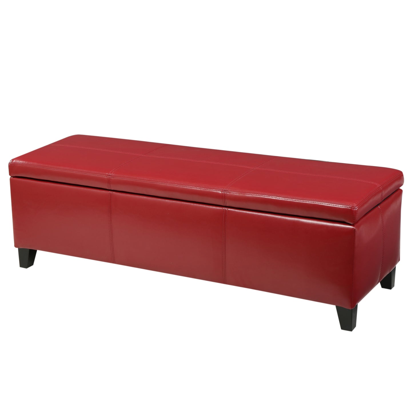 Glouster - Storage Ottoman Leather - Red