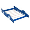 Full Size Race Car-Shaped Platform Bed & Wheels - Blue