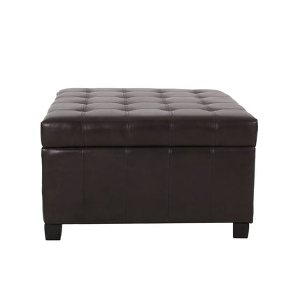 Isabella - Contemporary Ottoman With Storage - Brown