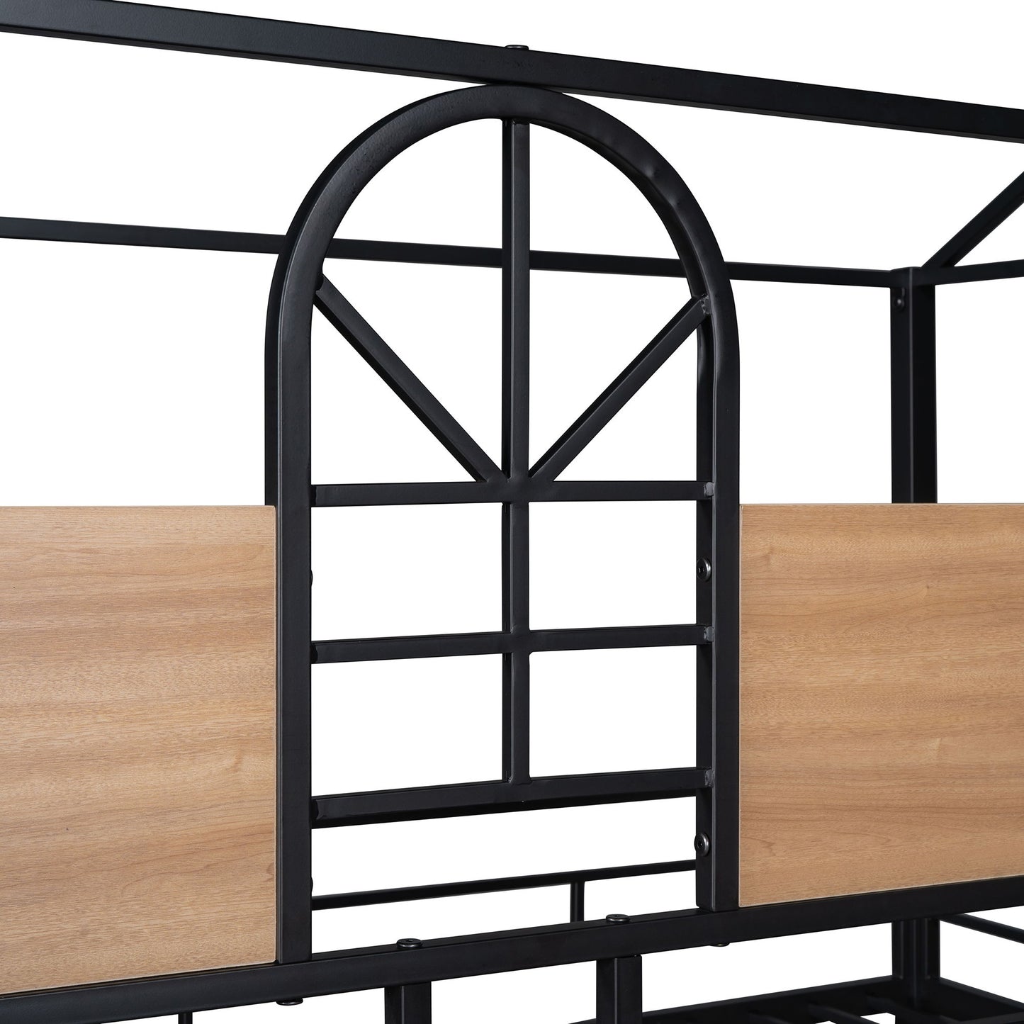 Twin Over Twin Bunk Bed, Housebed With Slide - Black