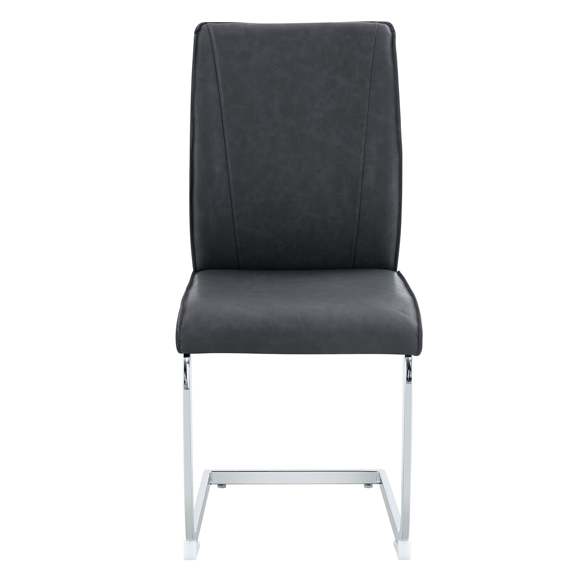 Luxury Simple Arch Chair Set Of 4 High Resilience Dining Chair - Dark Gray / Silver