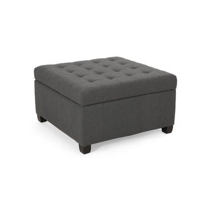 Isabella - Ottoman Contemporary Storage Solution - Dark Gray