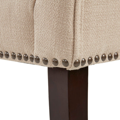 Modern Design Bench Upholstery Solid Wood Frame - Tan