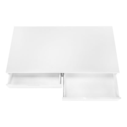 Computer Desk For Home Office, Laptop, Storage Drawers, Versatile Placement - White