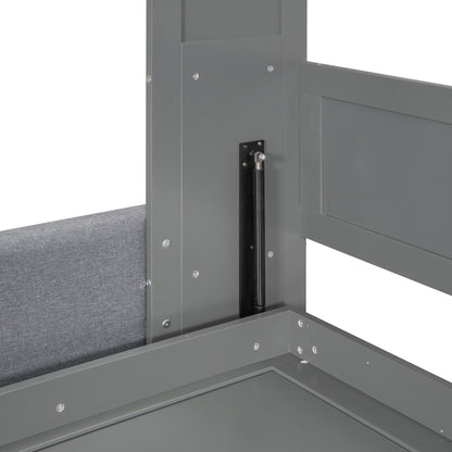 Queen Size Murphy Wall Bed With Cushion - Gray