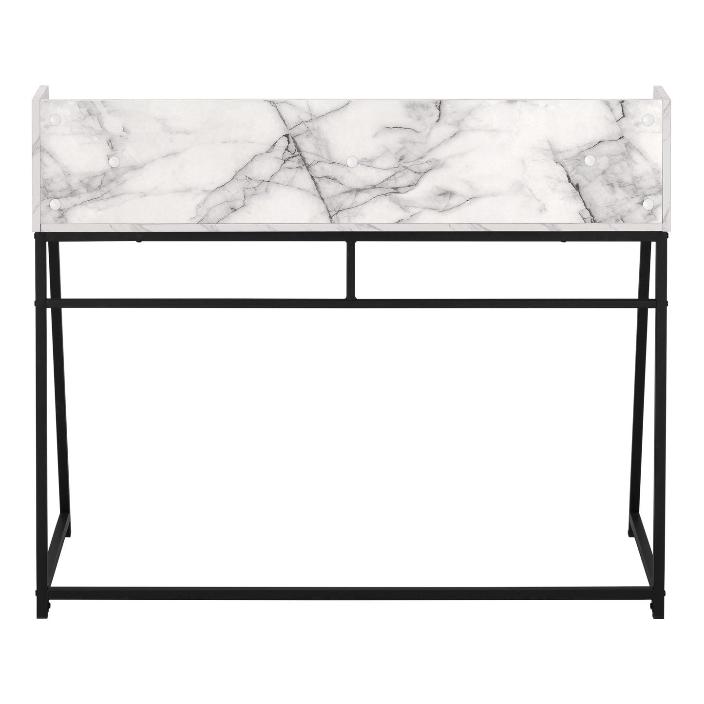 Computer Desk For Home Office, Laptop, Storage Shelves, Contemporary And Modern - White / Black
