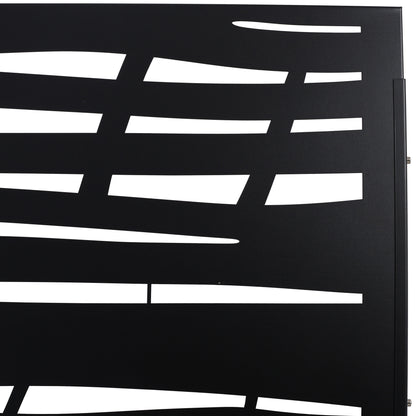 Outdoor & Indoor Privacy Screen Metal Privacy Screen, Steel Decorative Panels - Black