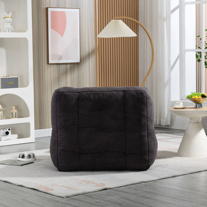 Fluffy Bean Bag Chair, Comfortable Bean Bag For Adults And Children, Super Soft Lazy Sofa Chair With Memory Foam And Ottoman, Indoor Modern Focus Bean Bag Chair For Living Room, Bedroom, Apartment - Black