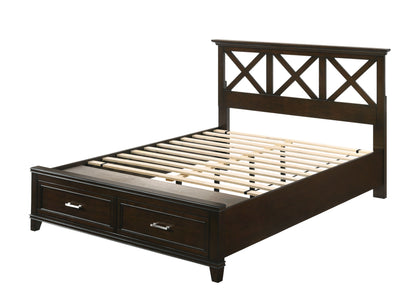 King X Storage Bed - Mahogany