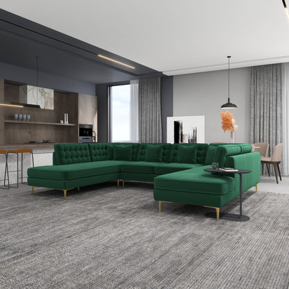 Brooke - U Shape Corner Sofa - Green
