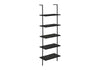 Bookshelf, Bookcase, Etagere, Ladder, 5 Tier, For Office, Marble Look Contemporary & Modern - Black